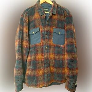 Bonobos Men’s Fleece Plaid Snap Front Jacket